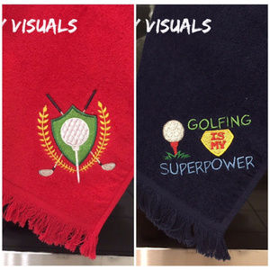 Golf PGA LPGA 2 Golf Towels Custom Embroidered